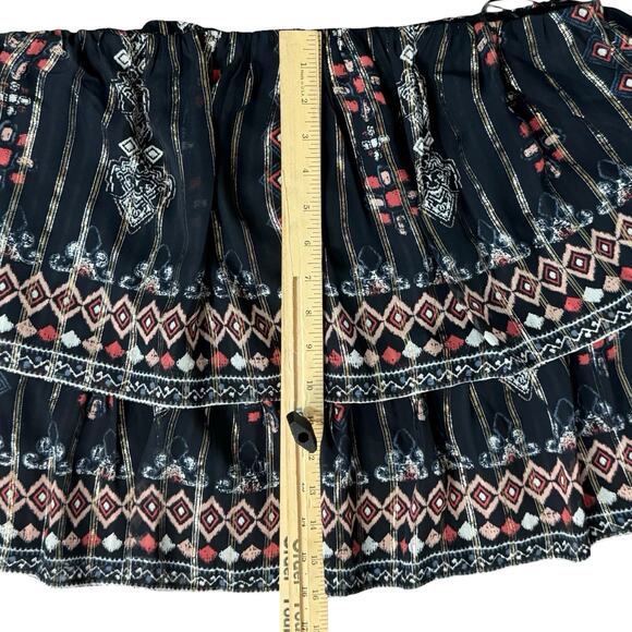 Joie Black Pink White Lyane Tiered Elastic Mini Ruffle Skirt Top Sz L NEW Tags - Picture 7 of 11